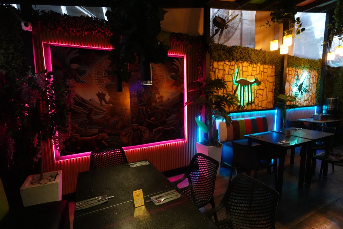 Terraza iluminada